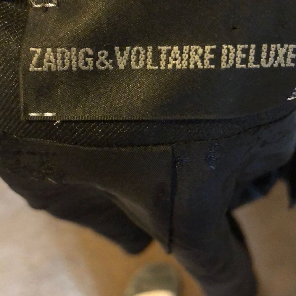 Zadig & Voltaire Deluxe Black Shimmer Zip Blazer - Size M - Picture 7 of 8